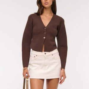 Abercrombie & Fitch Brown Cardigan